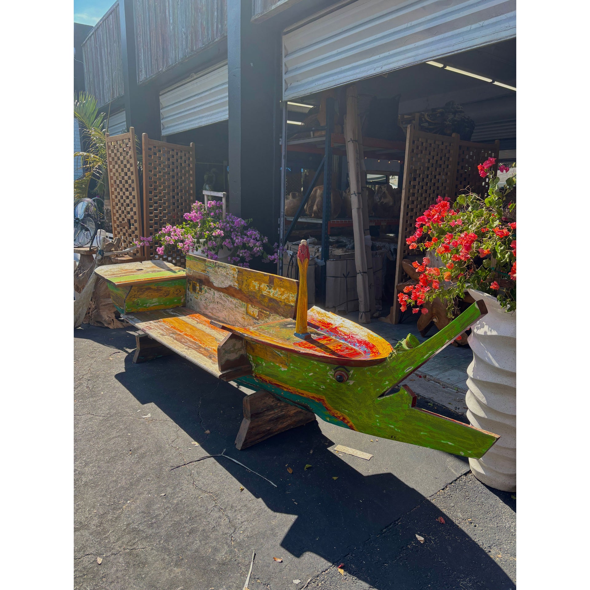 ANTIQUE BOAT CANOE SOFA ORIGINAL XXL Anteak