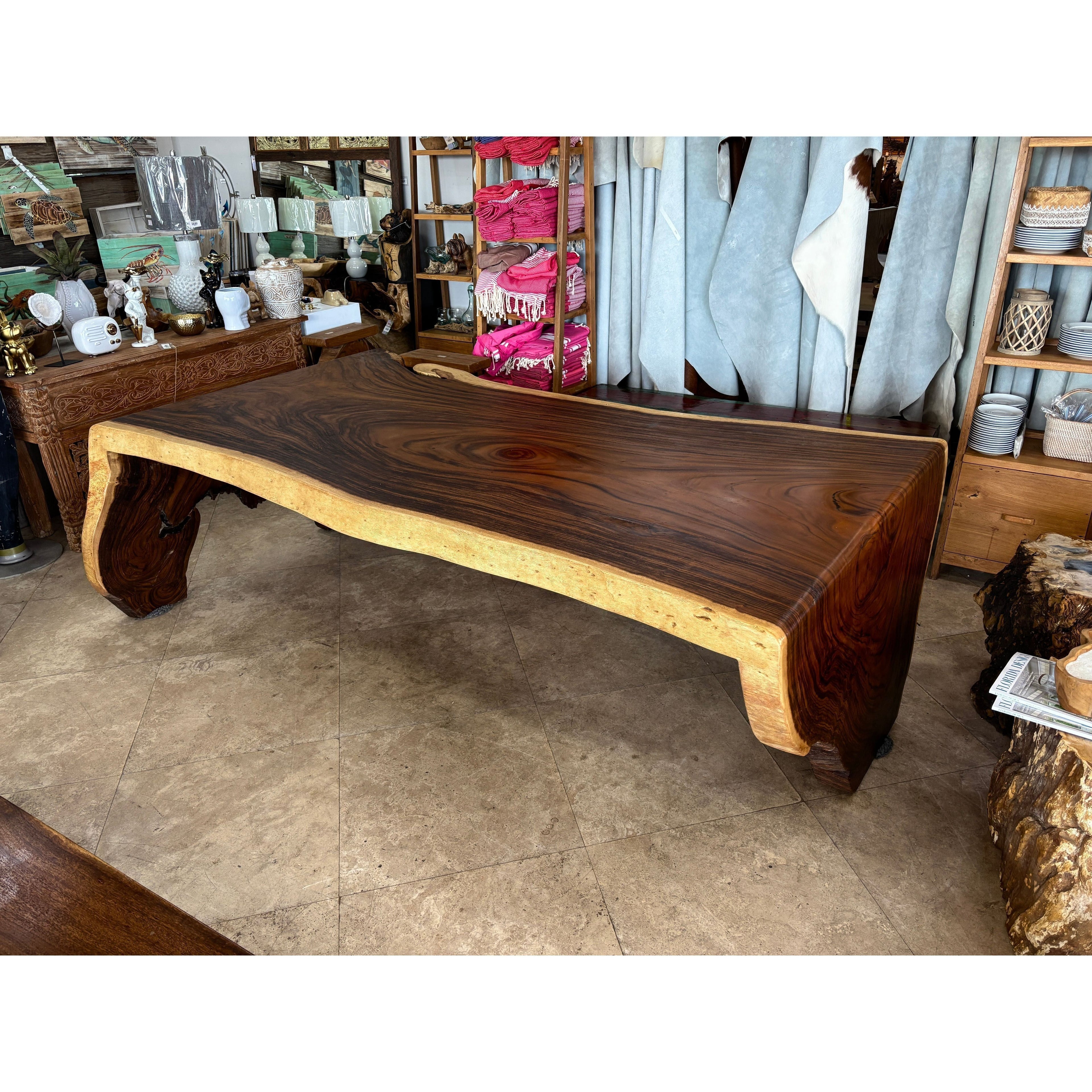 U SHAPE SOLID ONE PIECE SUAR DINING TABLE Anteak
