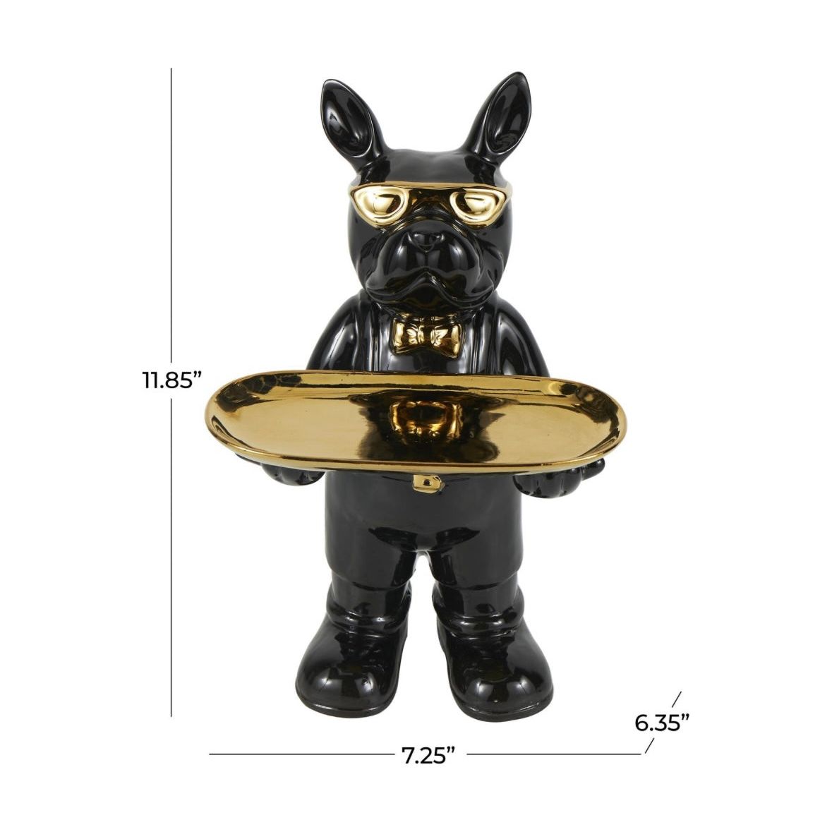 Black Ceramic Bulldog The Broward Design Center