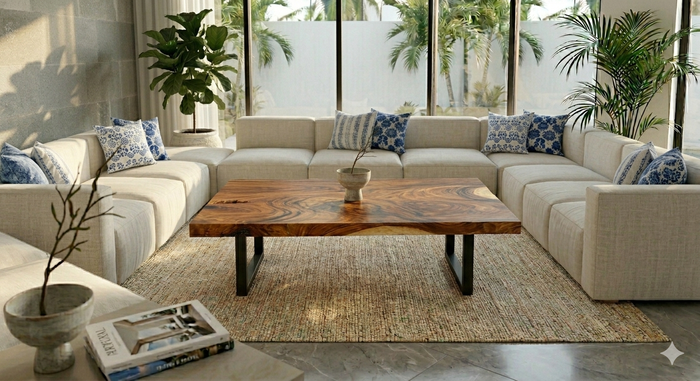 Suar Slab Coffee Table 60" X 35" Anteak