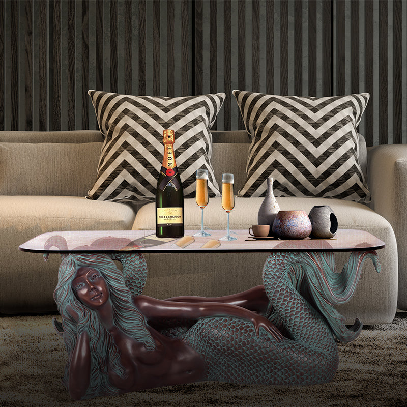 Mermaid Sisters Coffee Table Verde Bronze Cool nauticals/ tropicals