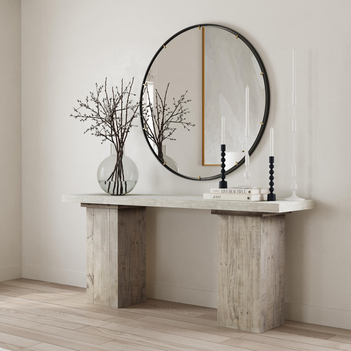 Grey 68” Console Table The Broward Design Center