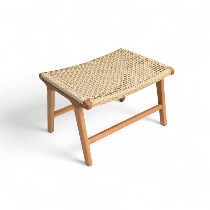 Teak & Rope Foot Stool Broward Design Center