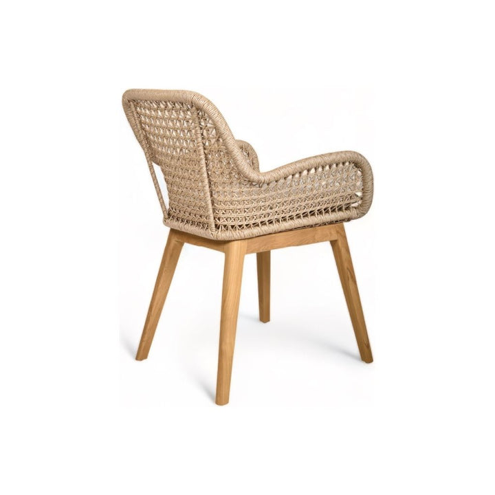 Teak & Rope Arm Dining Chair Broward Design Center