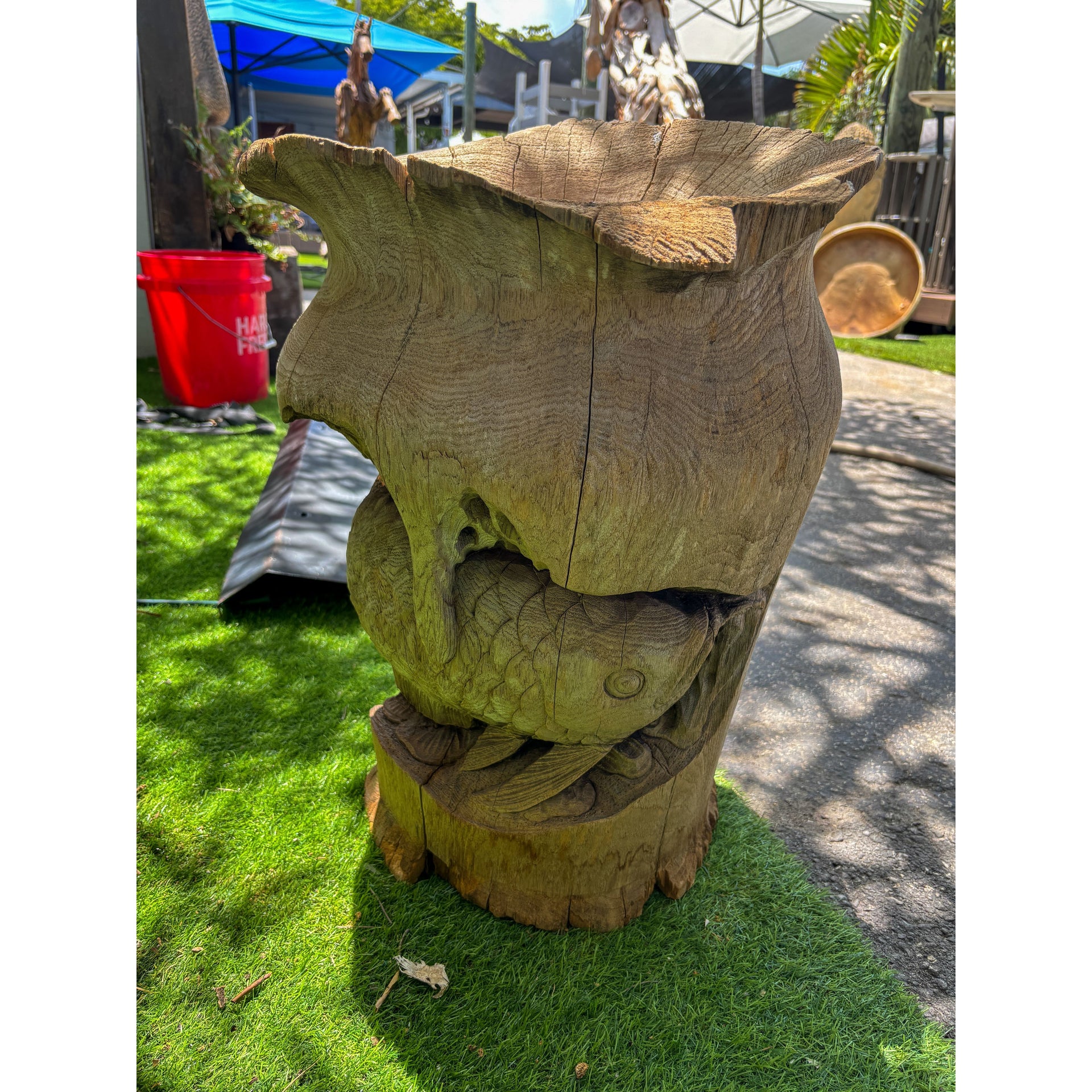 Carved Fish Pot The Broward Design Center