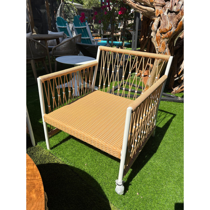 CUSTOM ALLOY AND SYNTHETIC ROPE 4 PIECE PATIO SET Anteak