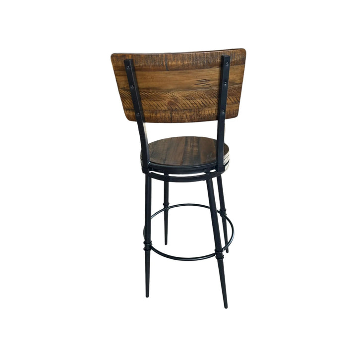 Teak Barstool with Black Metal Legs Broward Design Center