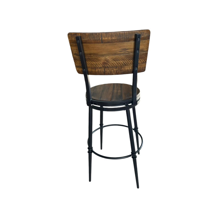 Teak Barstool with Black Metal Legs Broward Design Center