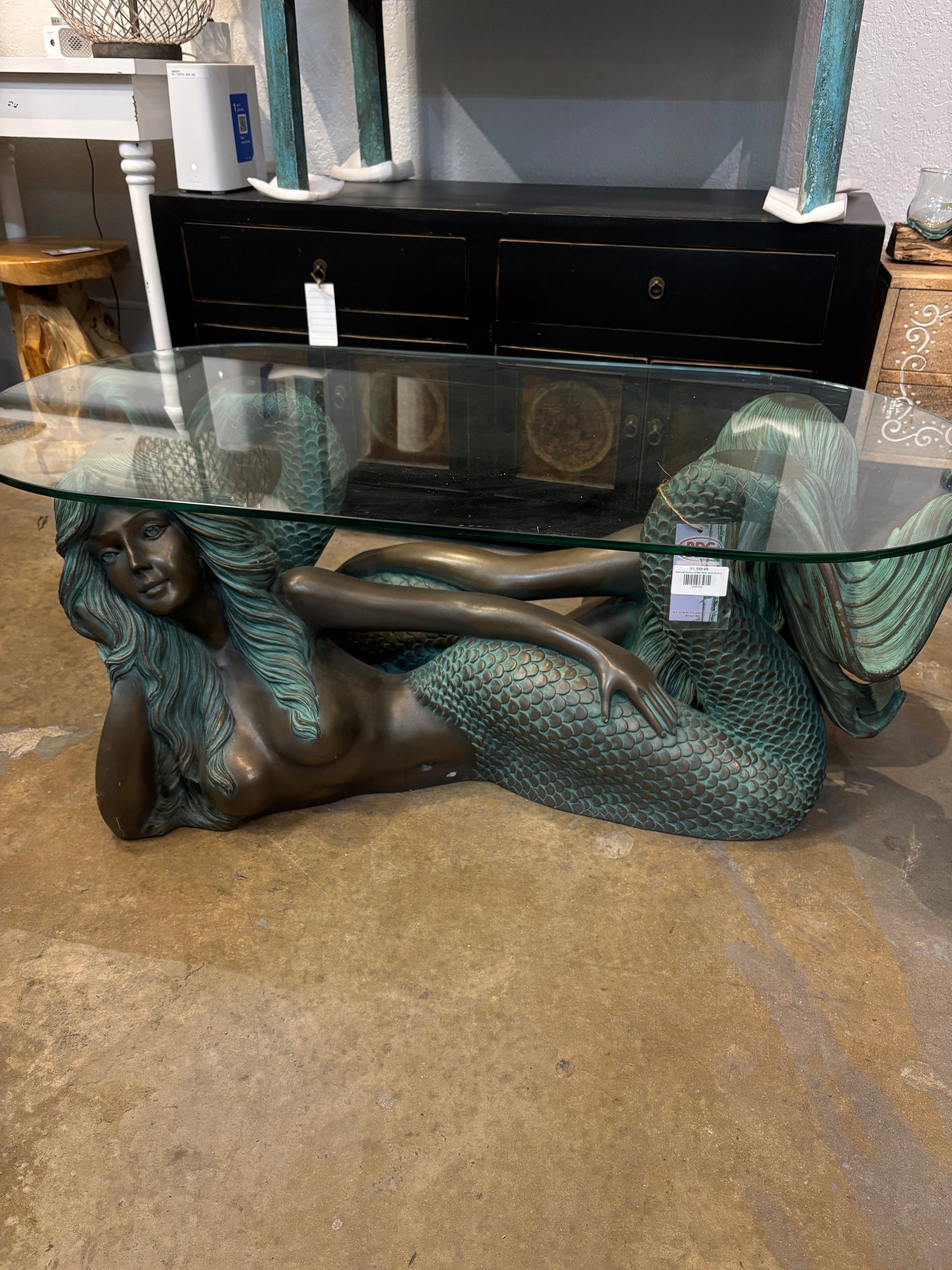 Mermaid Sisters Coffee Table Verde Bronze Cool nauticals/ tropicals