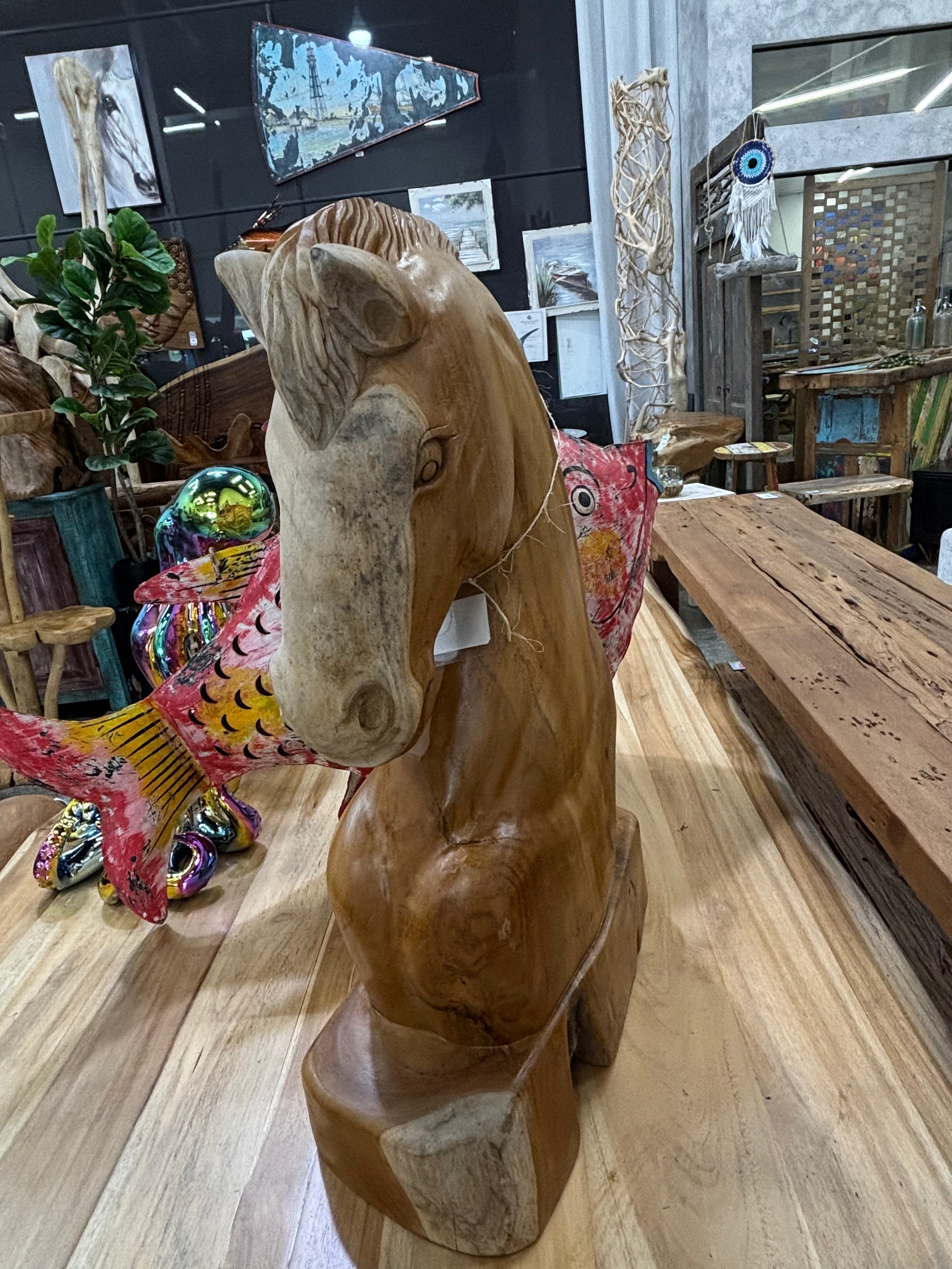 Teak Horse Head 24” Anteak