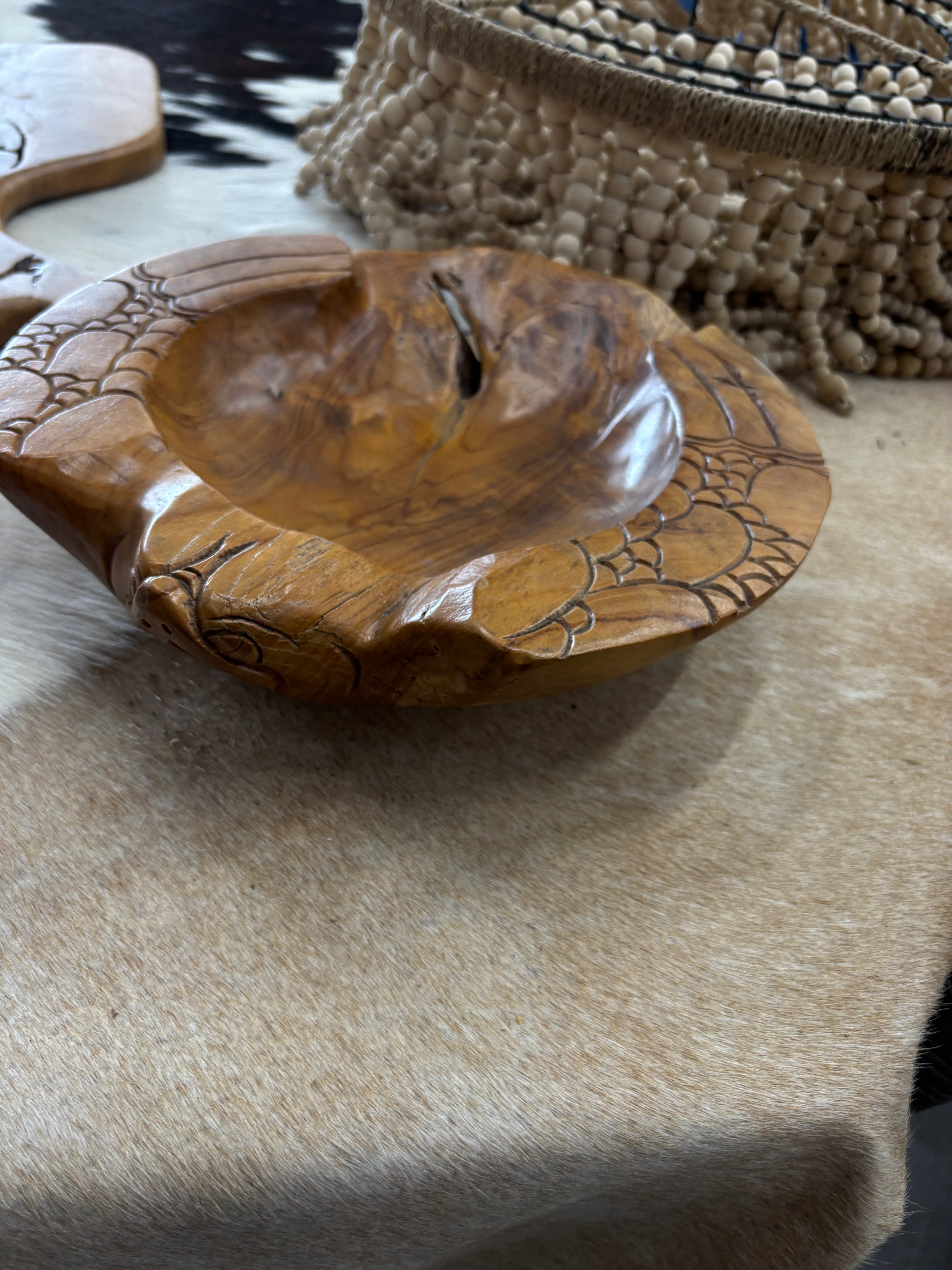 Carved Turtle Teak Bowl Broward Design Center