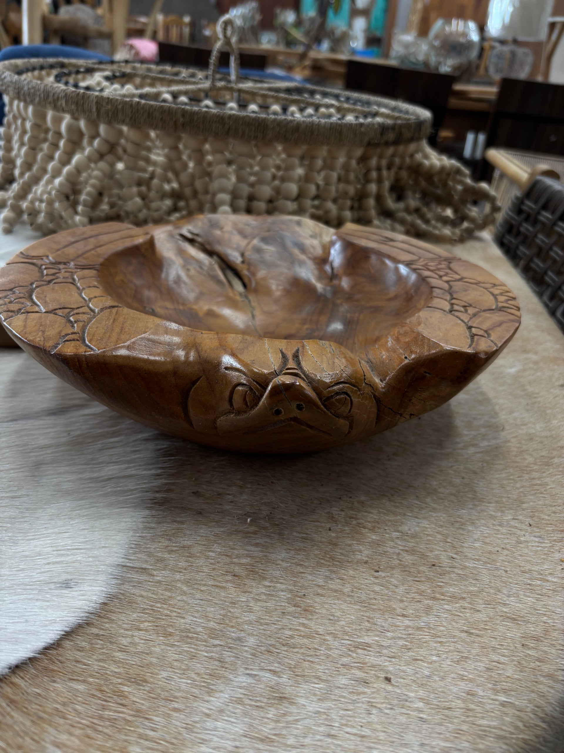 Carved Turtle Teak Bowl Broward Design Center
