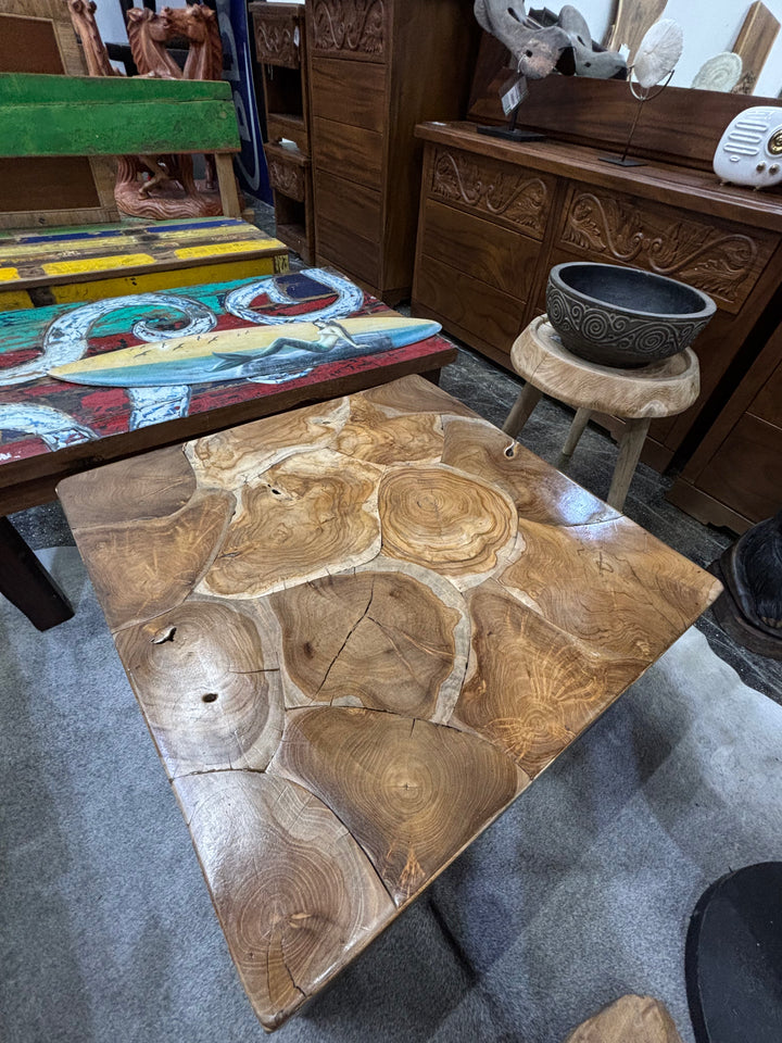 Teak Mosaic Coffee Table (A) Broward Design Center
