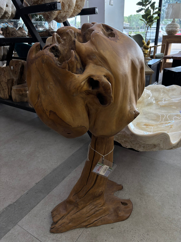 Teak Ball Sculpture Broward Design Center