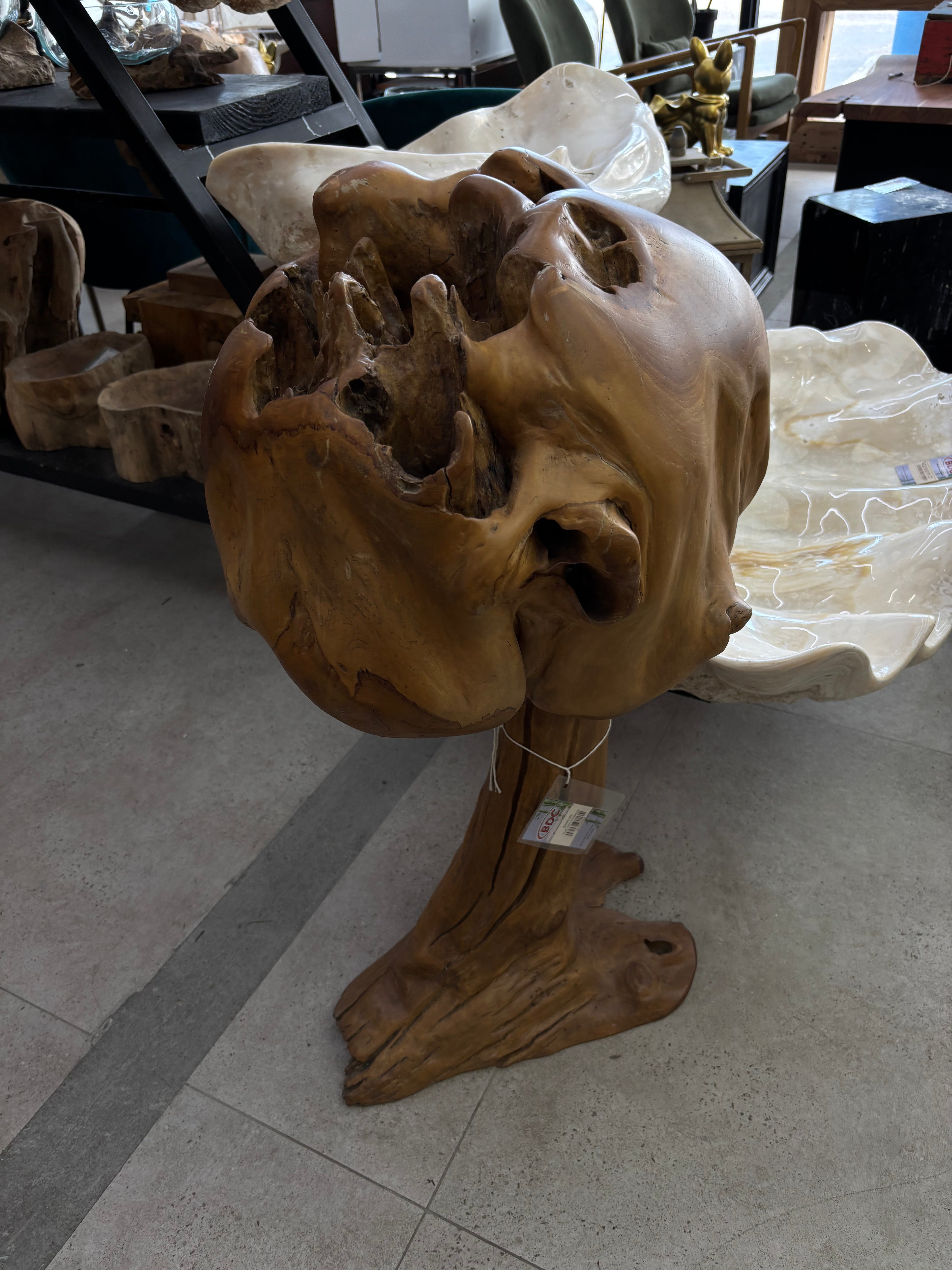 Teak Ball Sculpture Broward Design Center