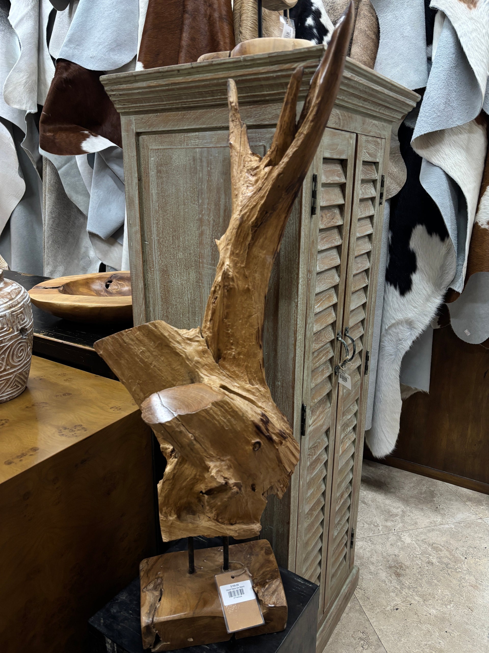 Wood Deco On Stand The Broward Design Center