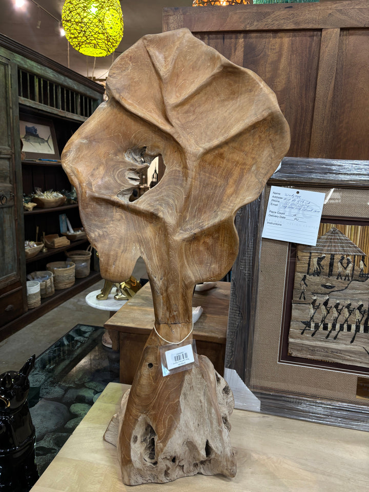 Teak Leaf Deco Stand Broward Design Center