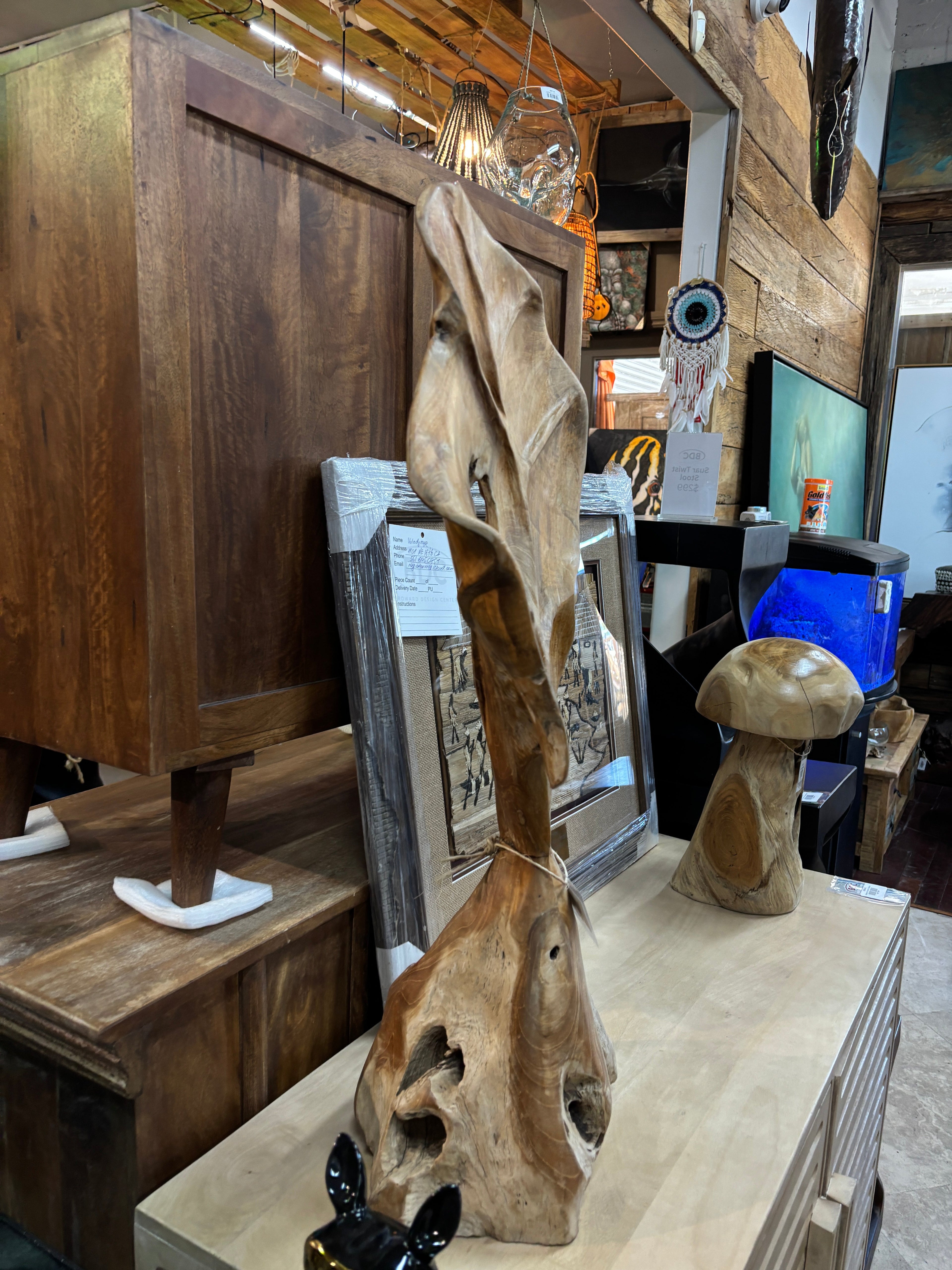 Teak Leaf Deco Stand Broward Design Center