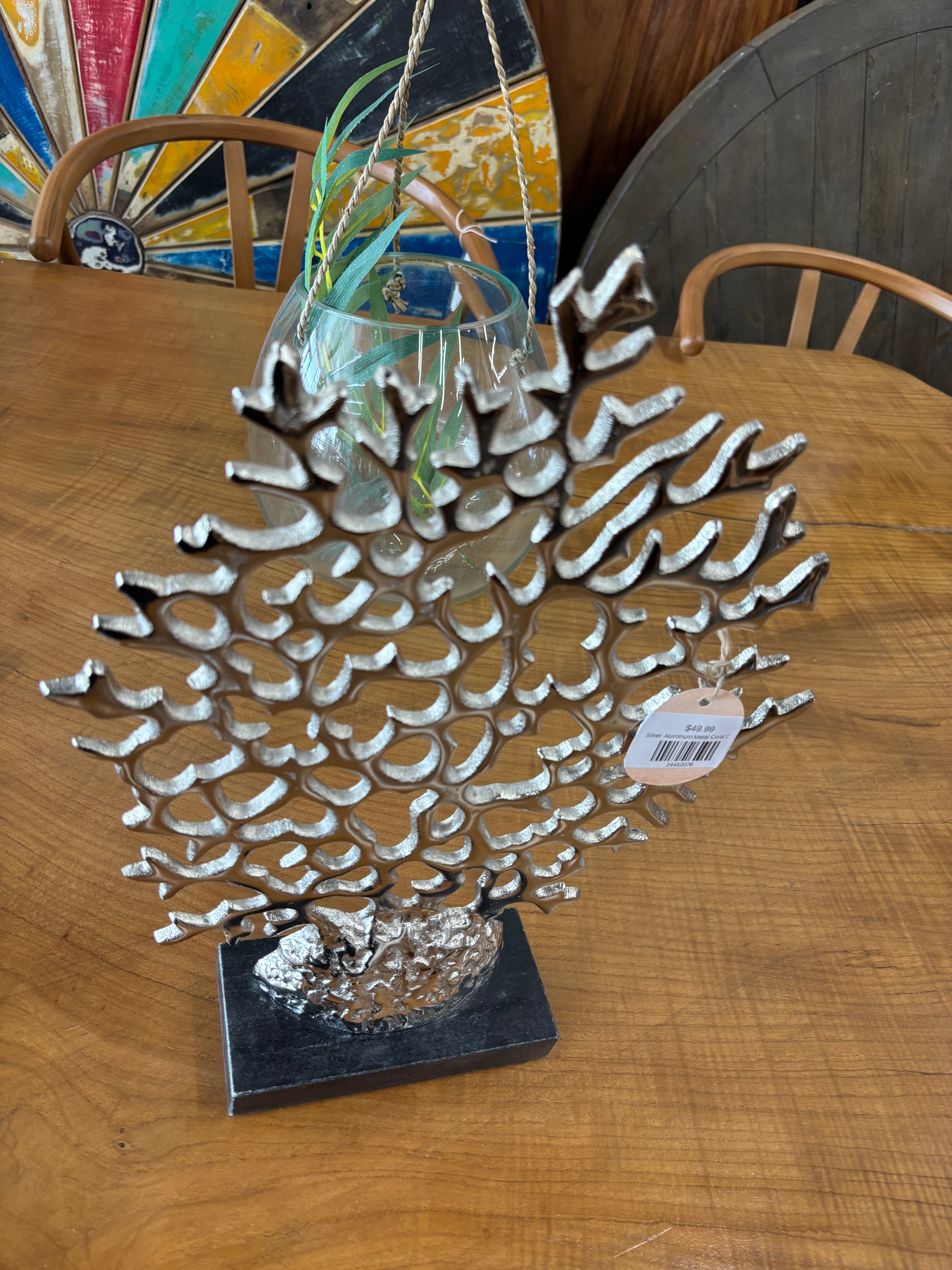Silver Aluminum Metal Coral Decor UMA
