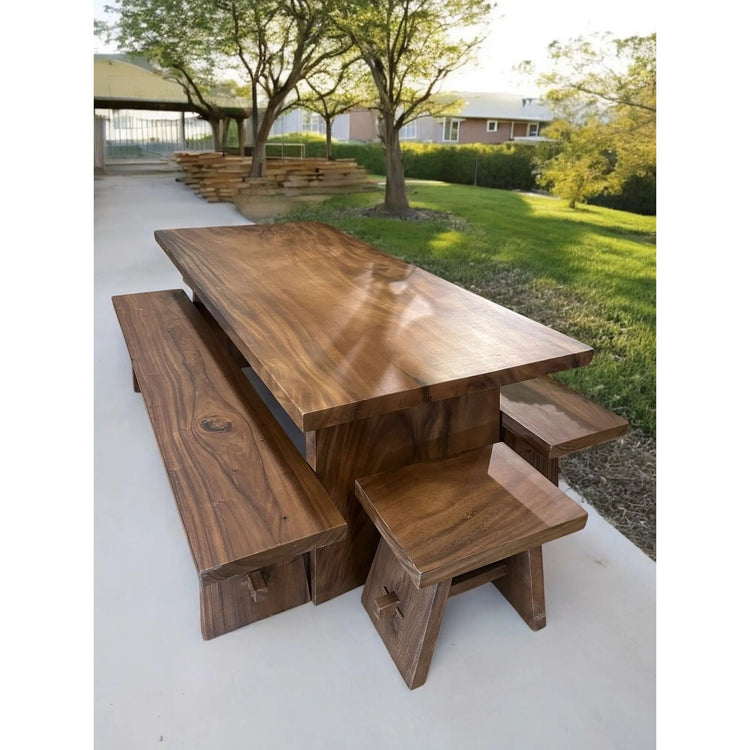 Suar Live Edge Dining Set Anteak