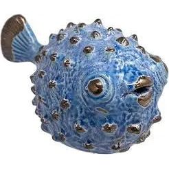 Blue Ceramic Blowfish Broward Design Center