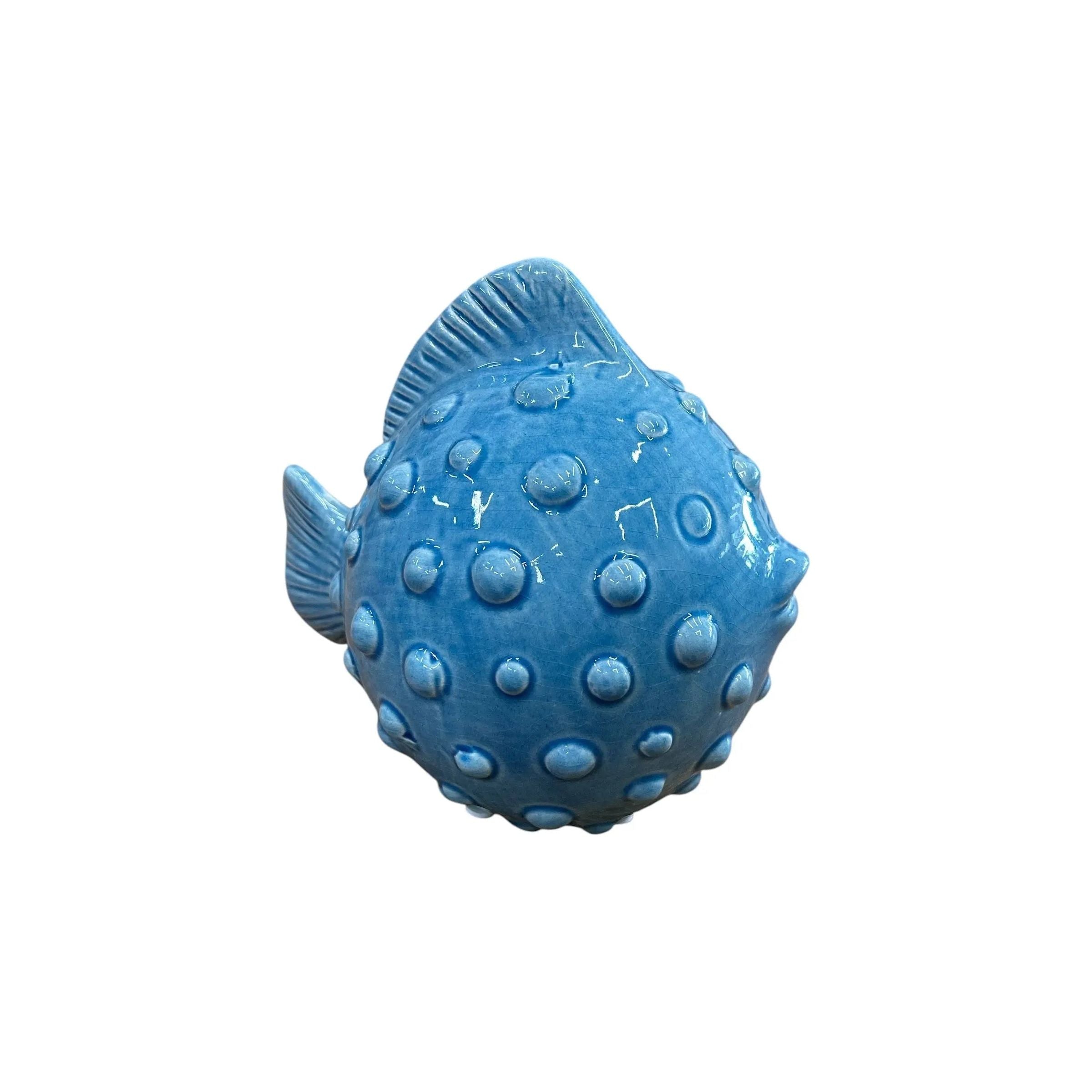 Blue Ceramic Blowfish Broward Design Center