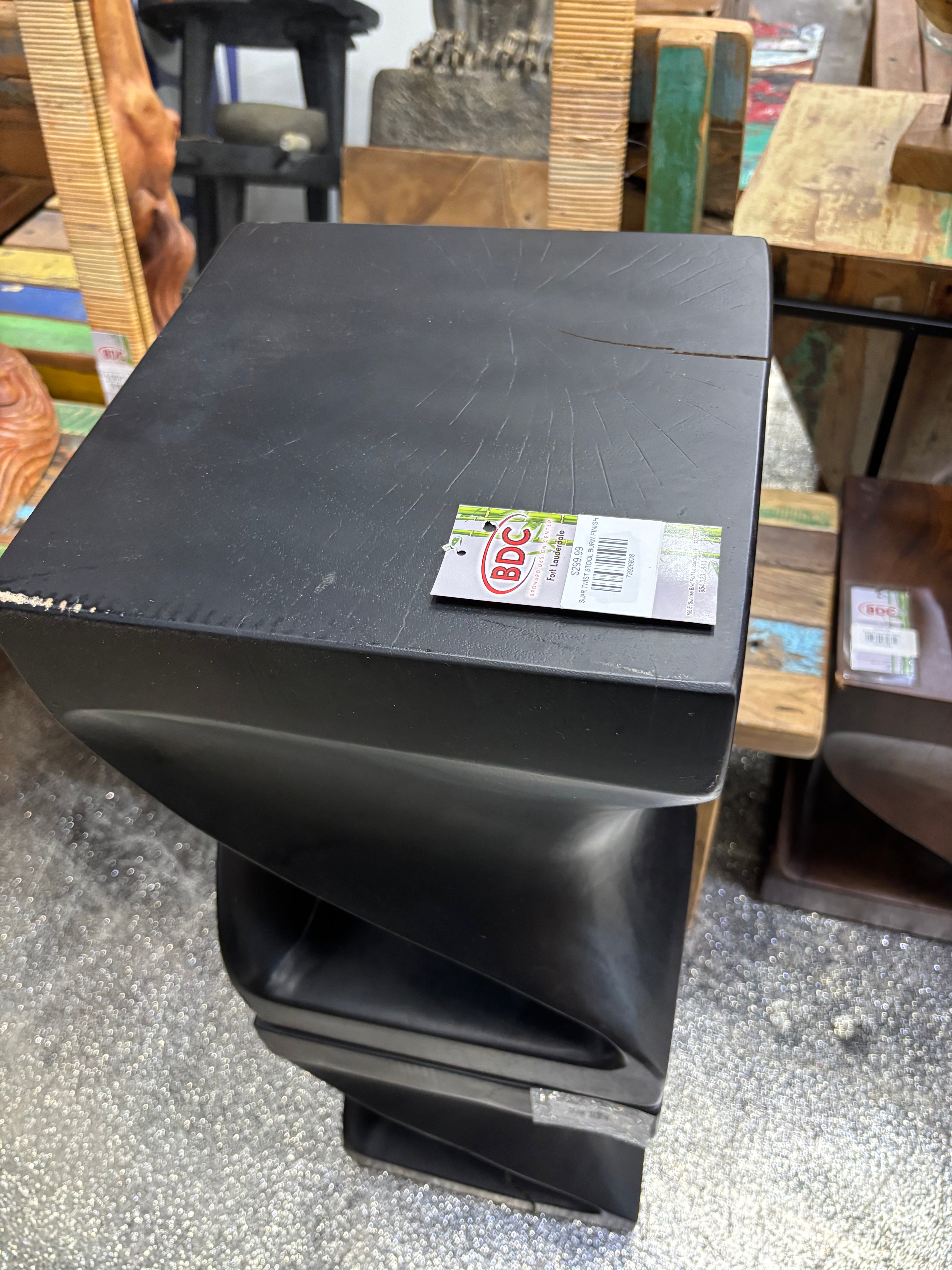 SUAR TWIST STOOL BURN FINISH Anteak