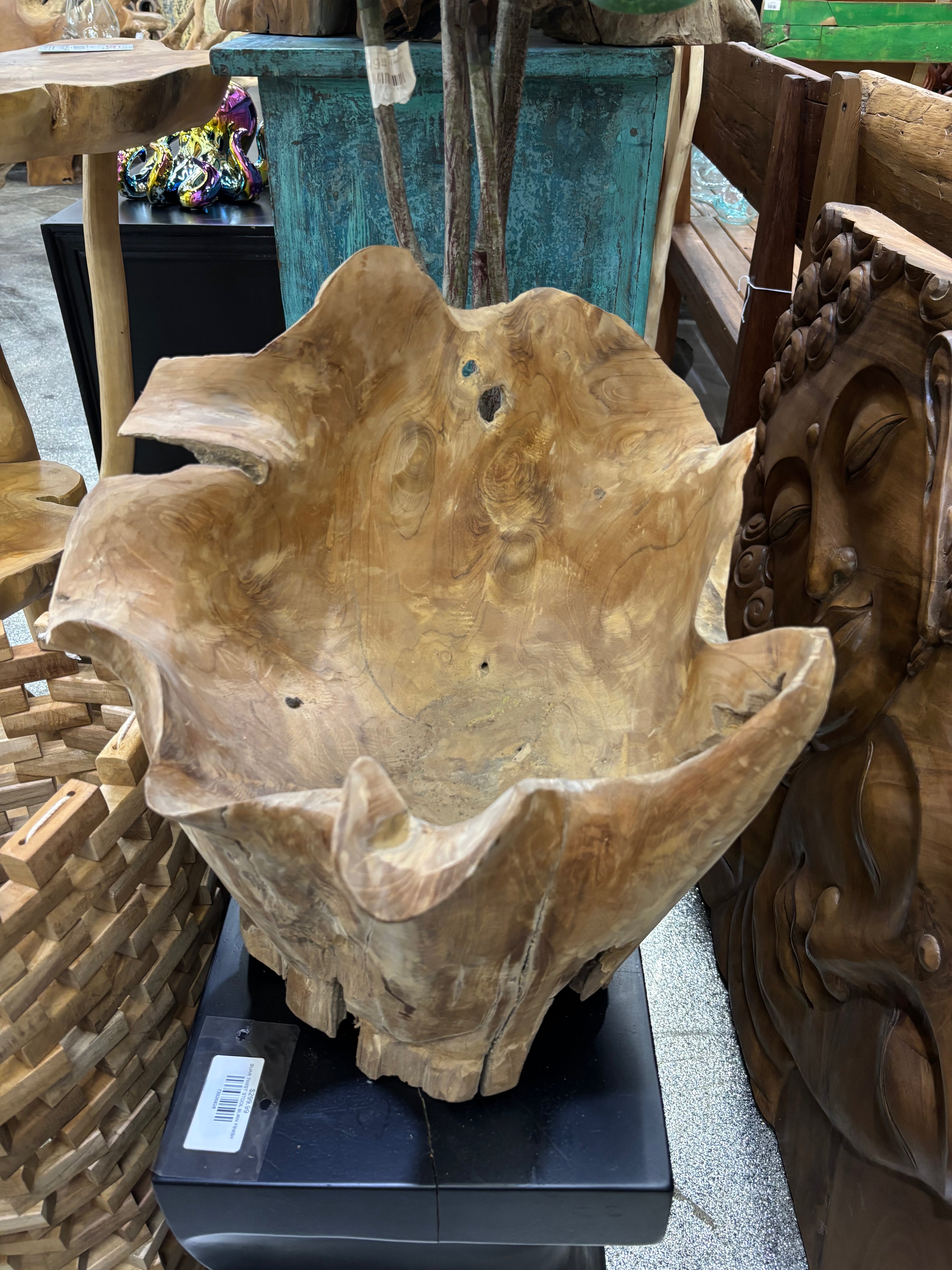 Teak Root Bowl Natural Broward Design Center