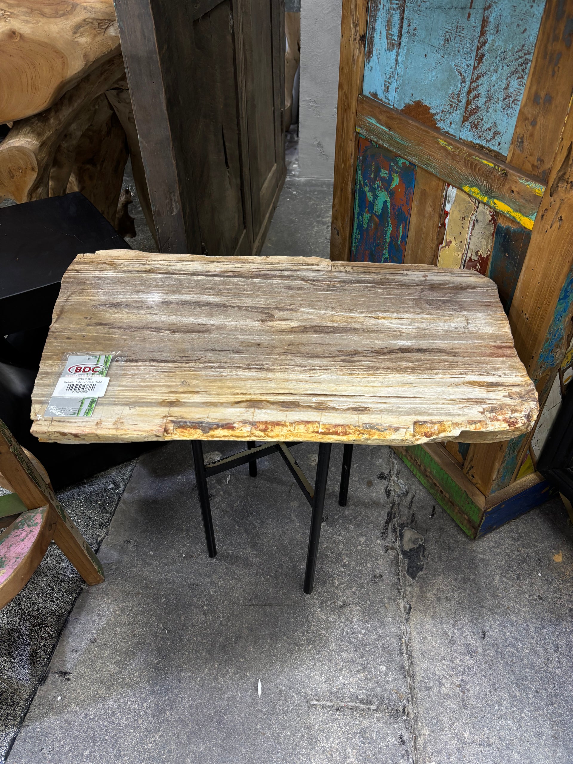 Petrified Wood Side Table Broward Design Center