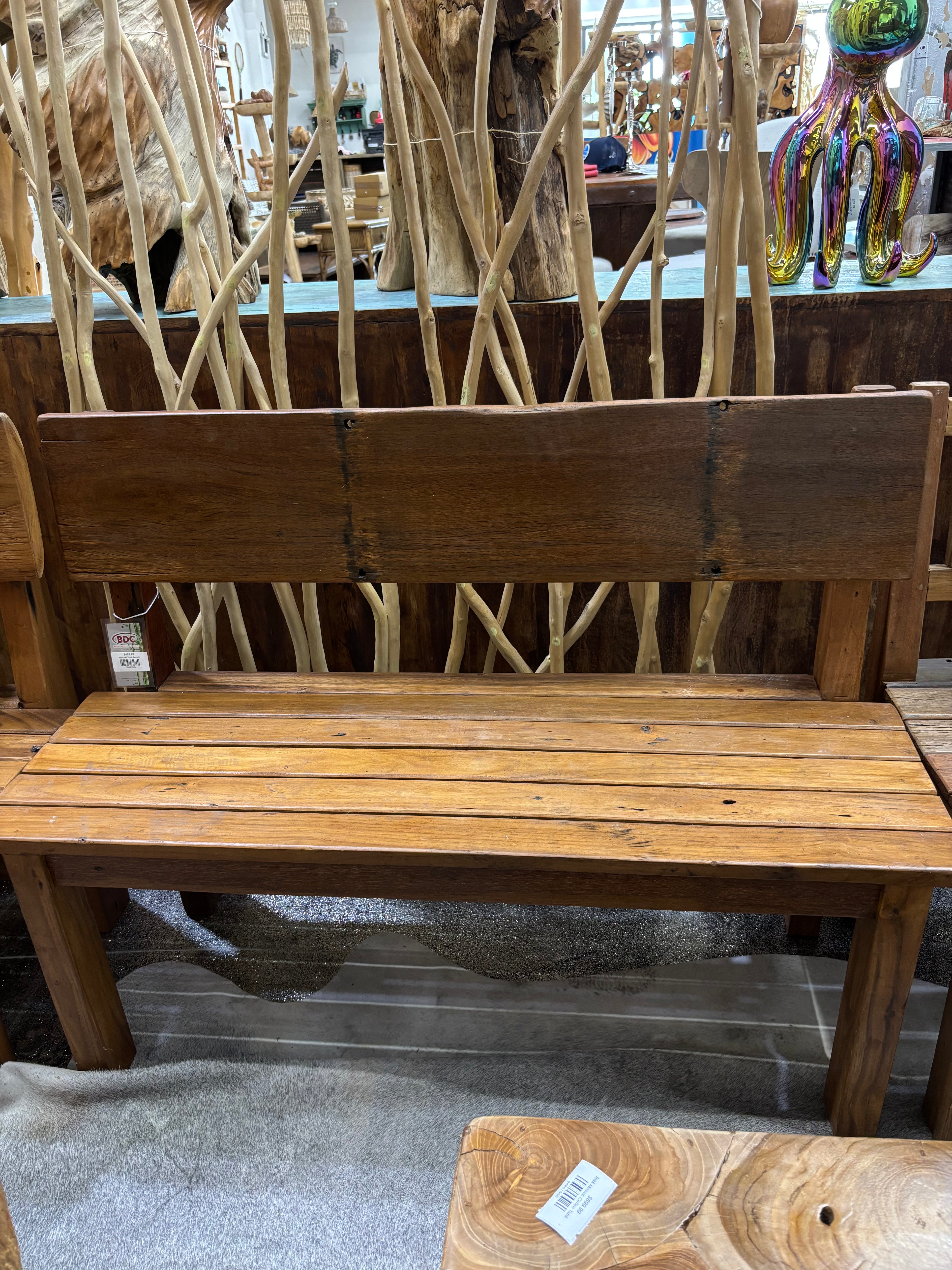 Natural Teak Bench The Broward Design Center