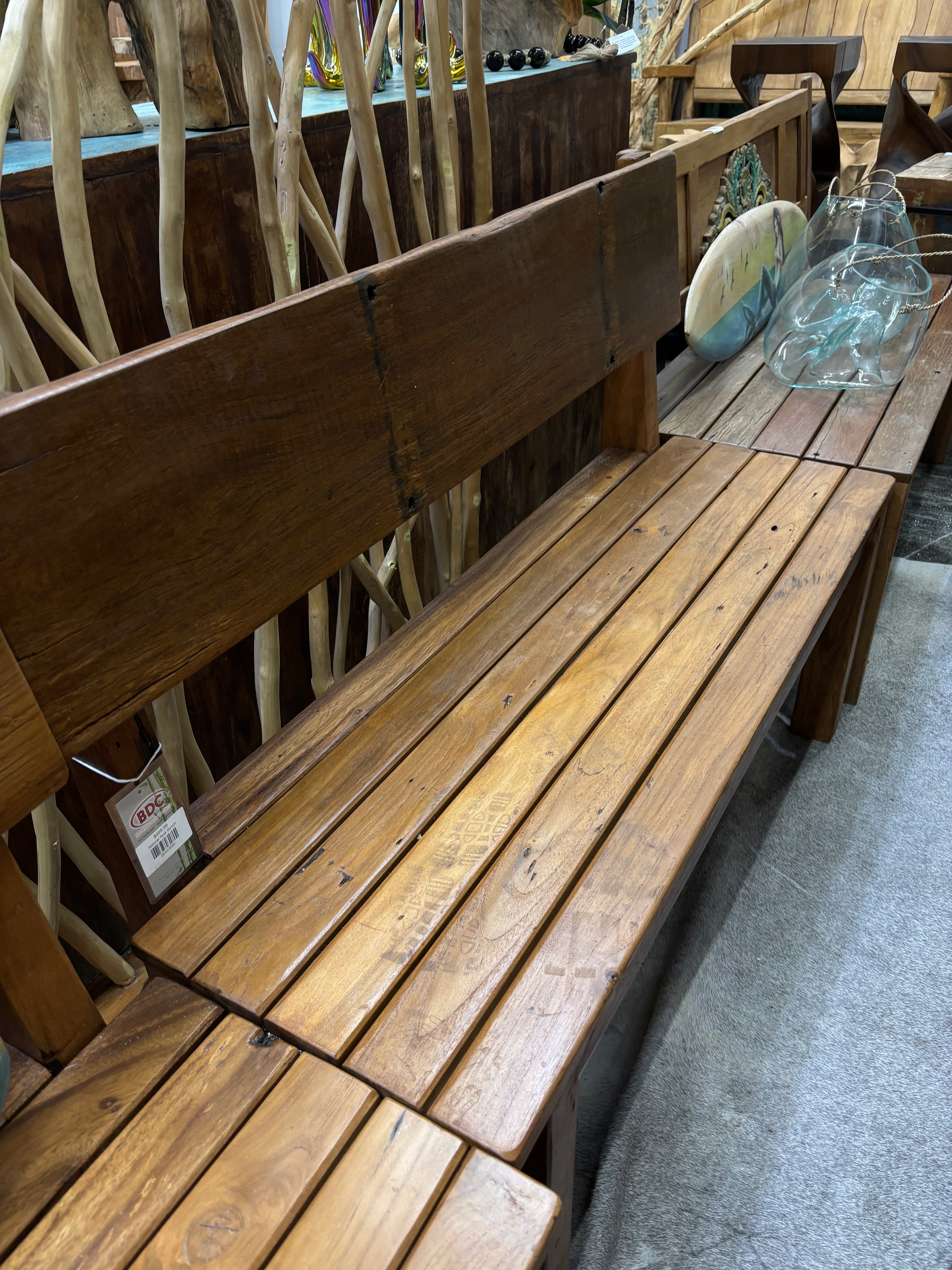 Natural Teak Bench The Broward Design Center