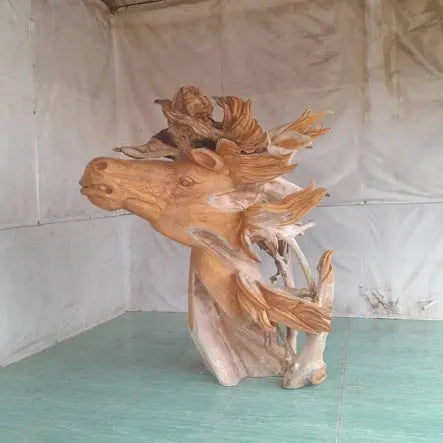 Teak Abstract Horse XL Anteak