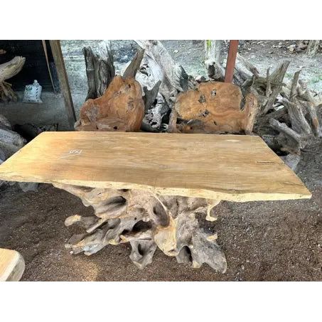 80” Teak Root Slab Top Console Anteak