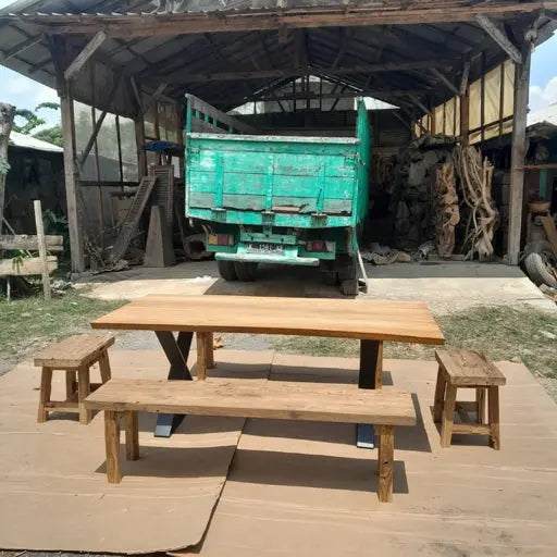 Recycled Teak Dining Bench Set Anteak