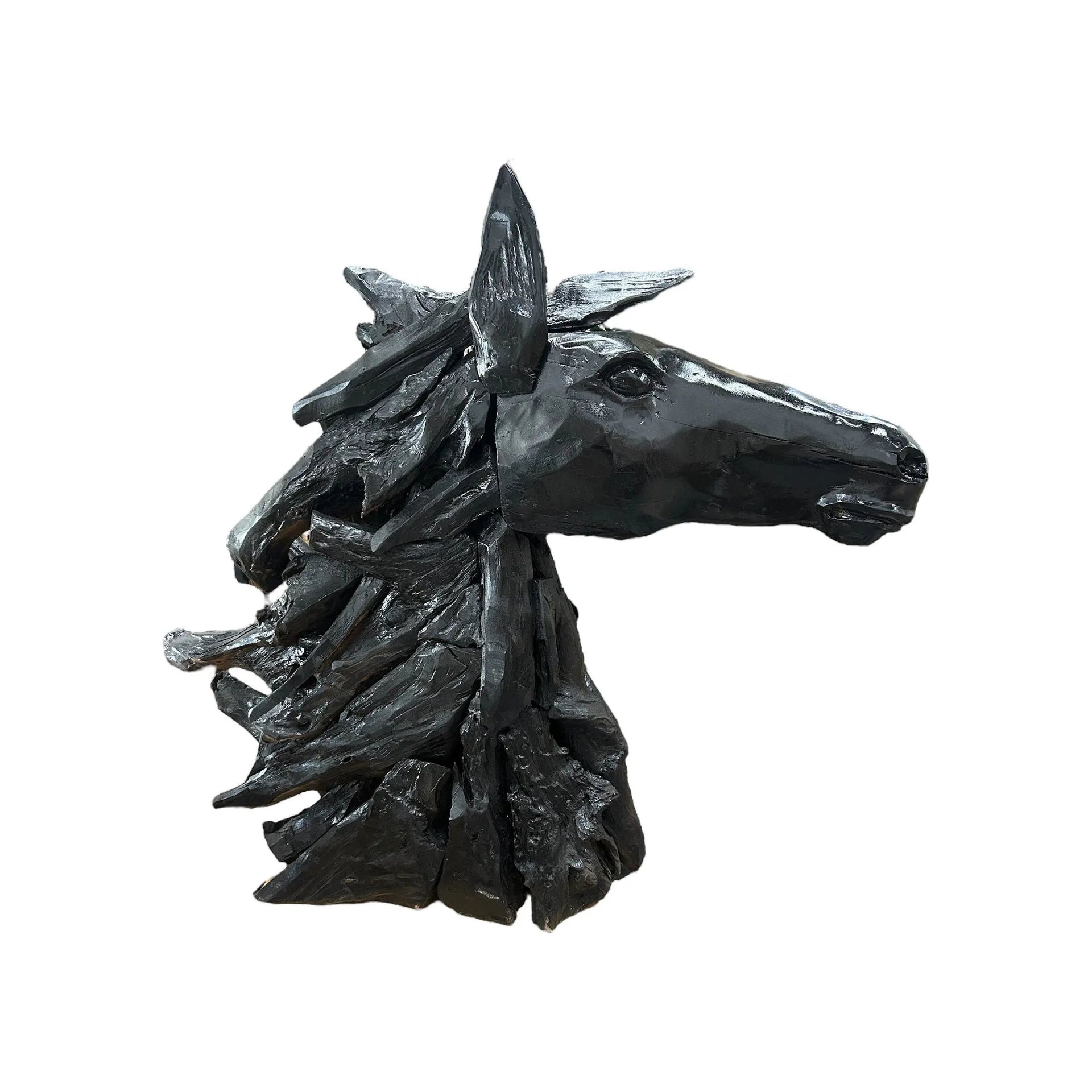 Black Teak Horse Head Broward Design Center