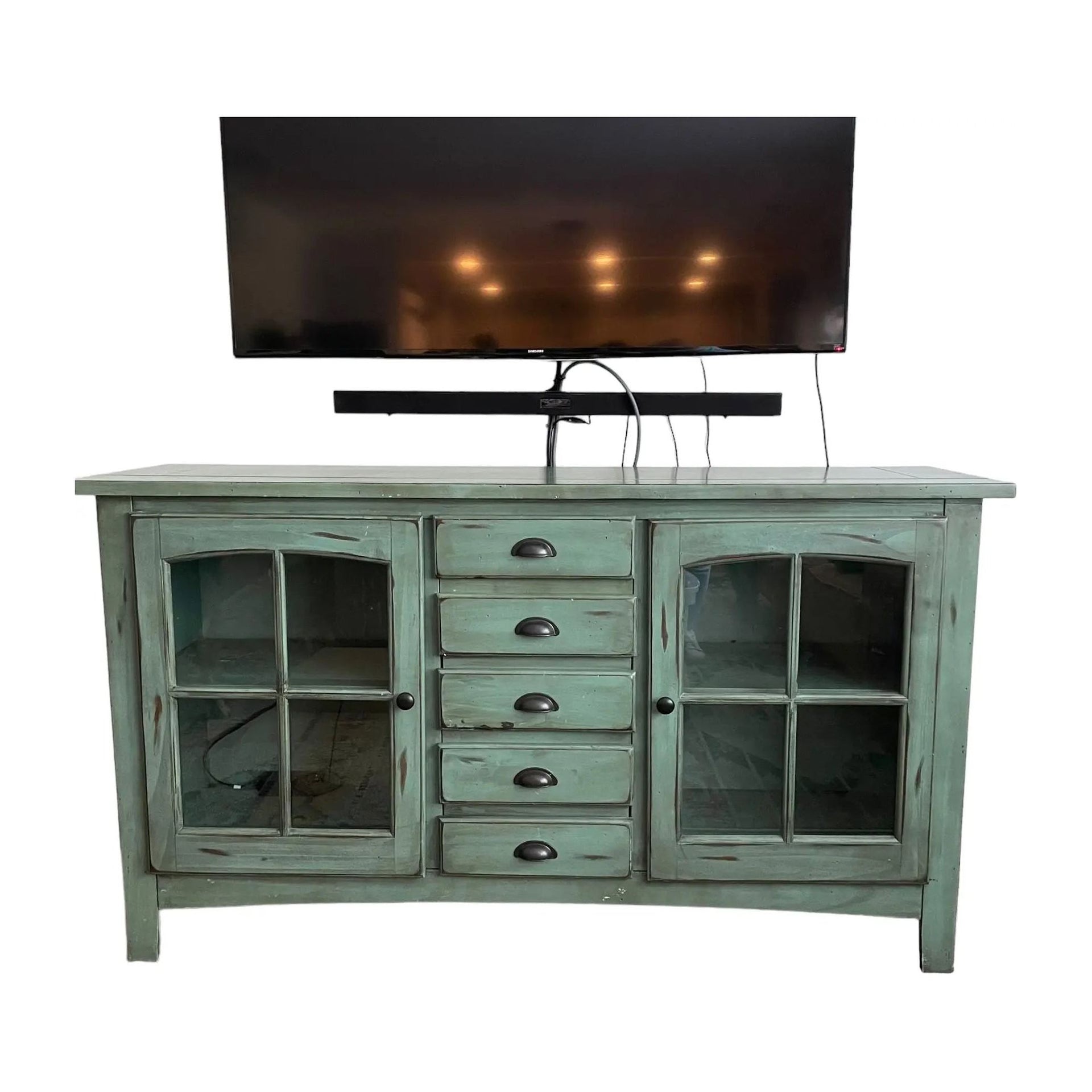 Distressed Green Wooden Cabinet Broward Design Center