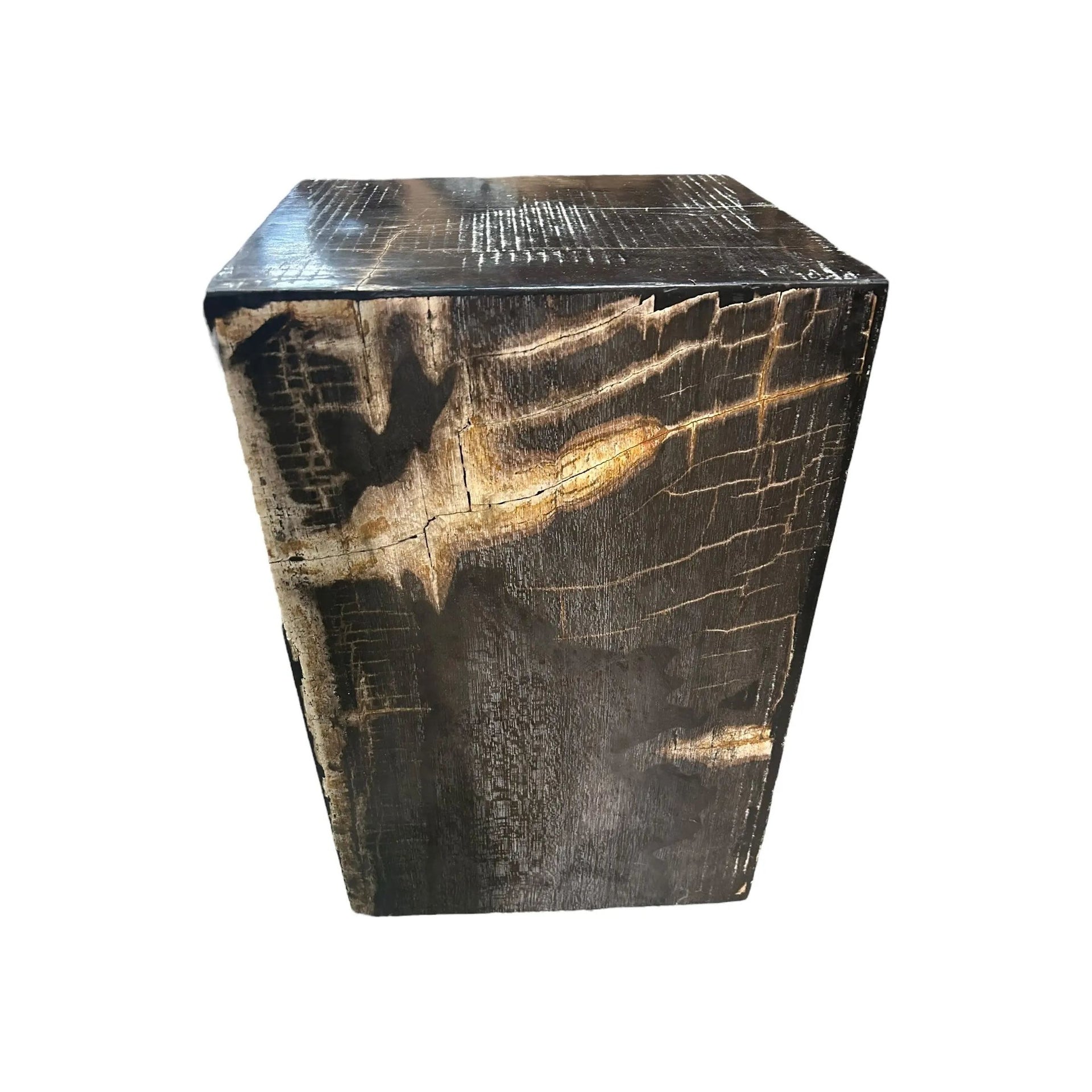 Petrified Wood Square Stool (J) Broward Design Center