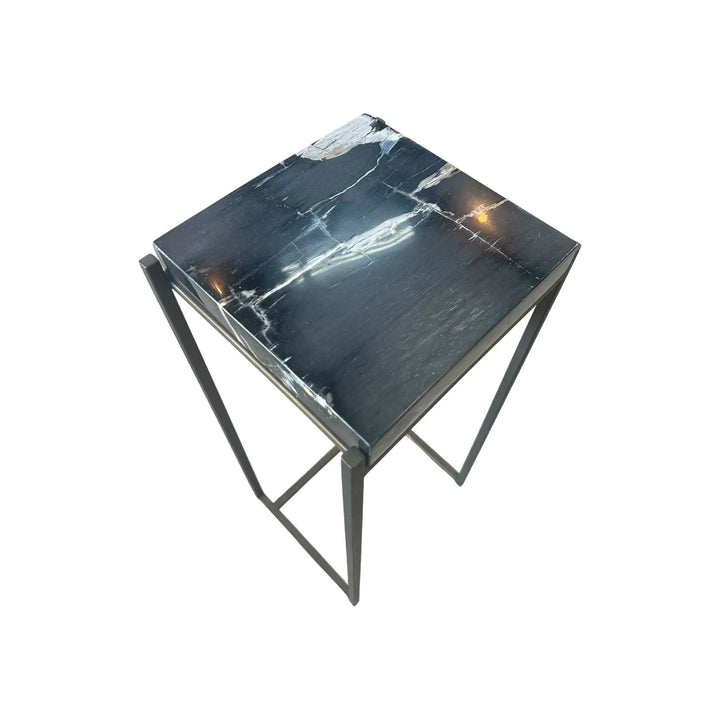 Petrified Wood Square Tall Table (A) Broward Design Center