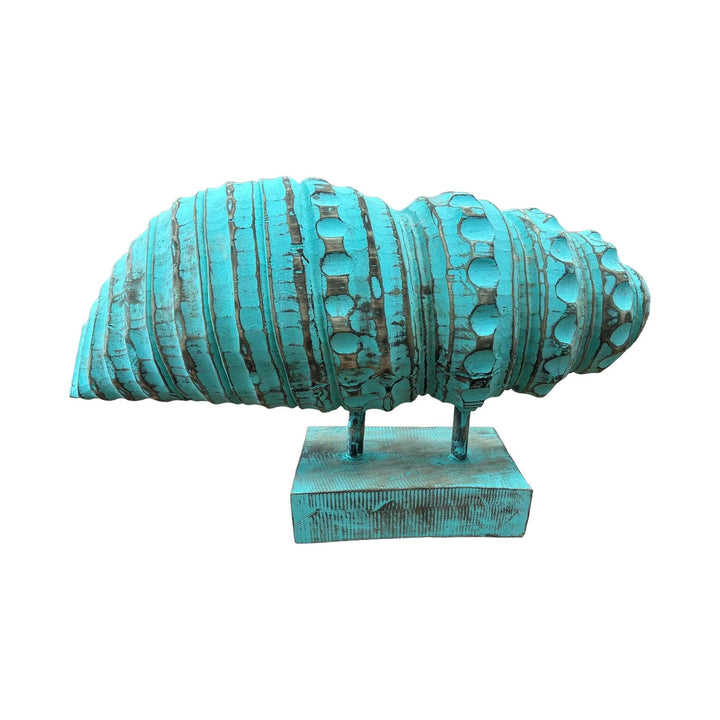 Large Turquoise Beach Shell on Stand Broward Design Center