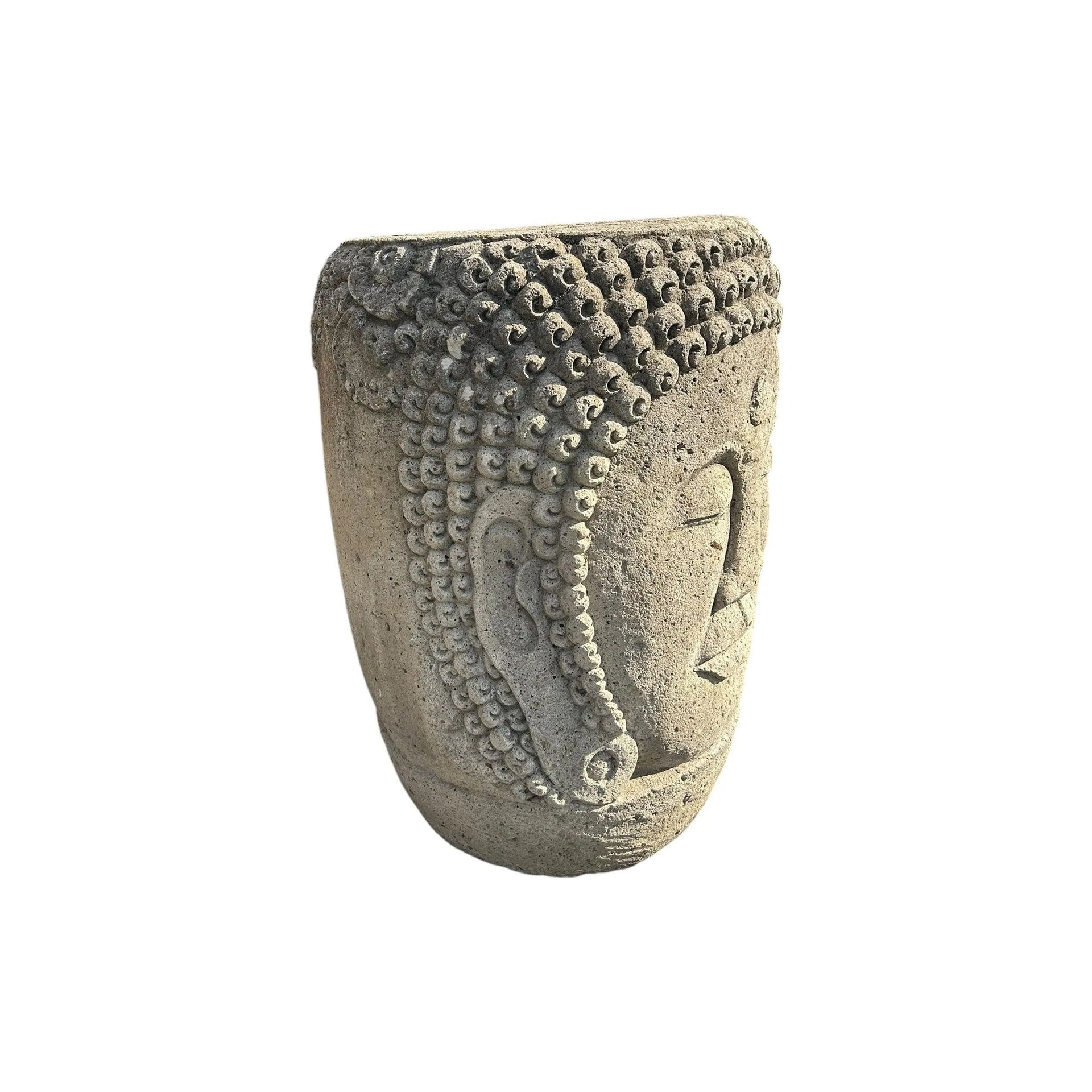 Stone Buddha Face Pot The Broward Design Center