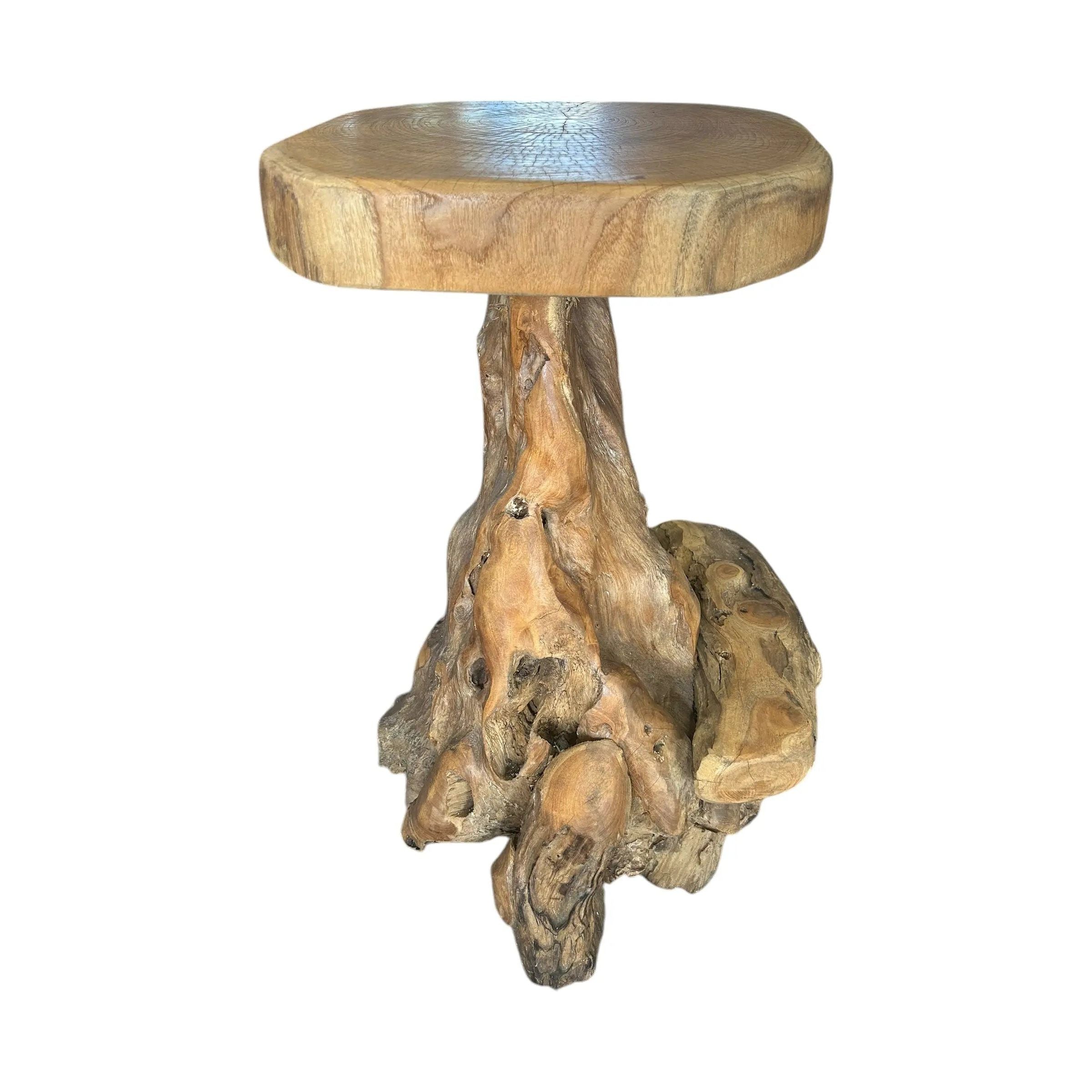 Teak Stool with Foot Rest The Broward Design Center