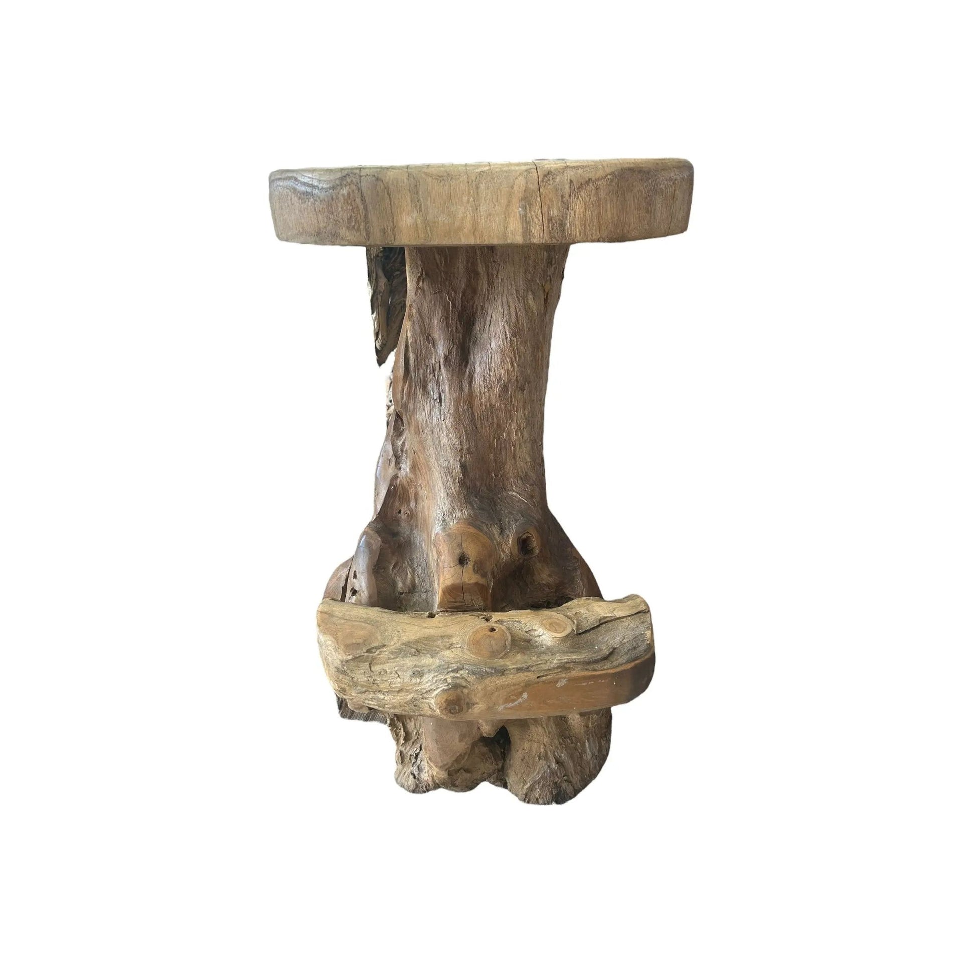 Teak Stool with Foot Rest The Broward Design Center