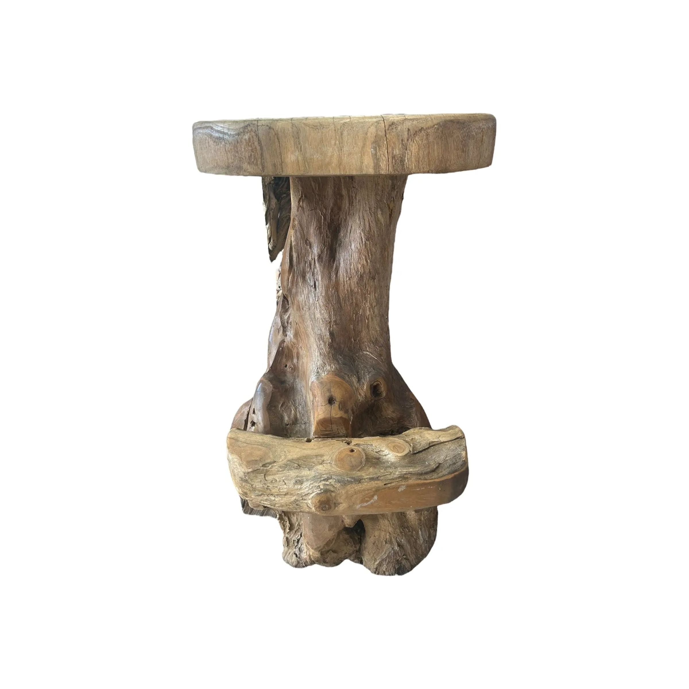 Teak Stool with Foot Rest The Broward Design Center
