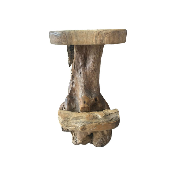 Teak Stool with Foot Rest The Broward Design Center