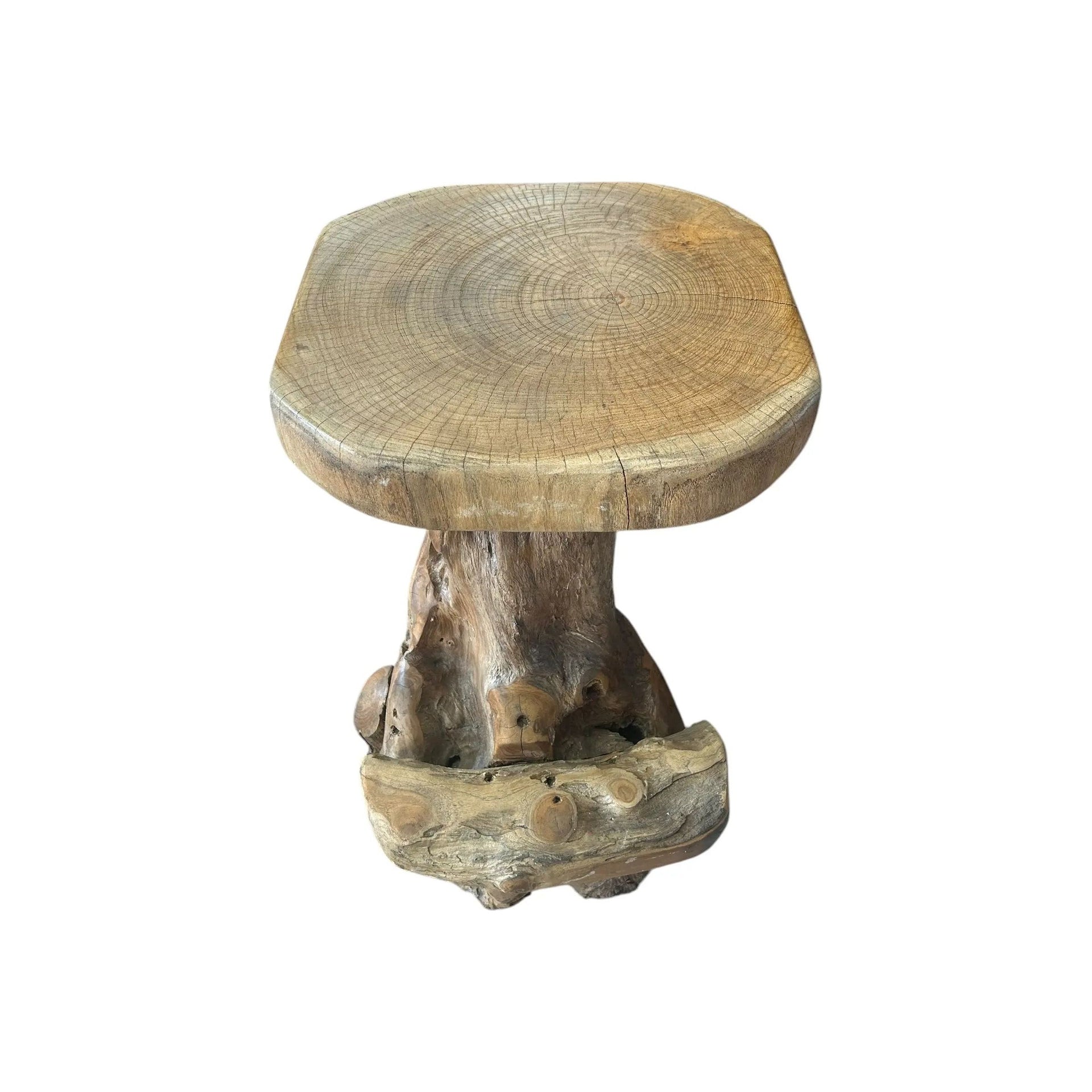Teak Stool with Foot Rest The Broward Design Center