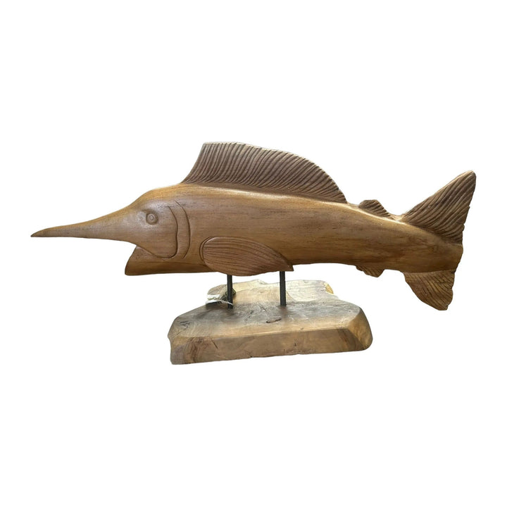 Teak Sailfish on a Stand Broward Design Center