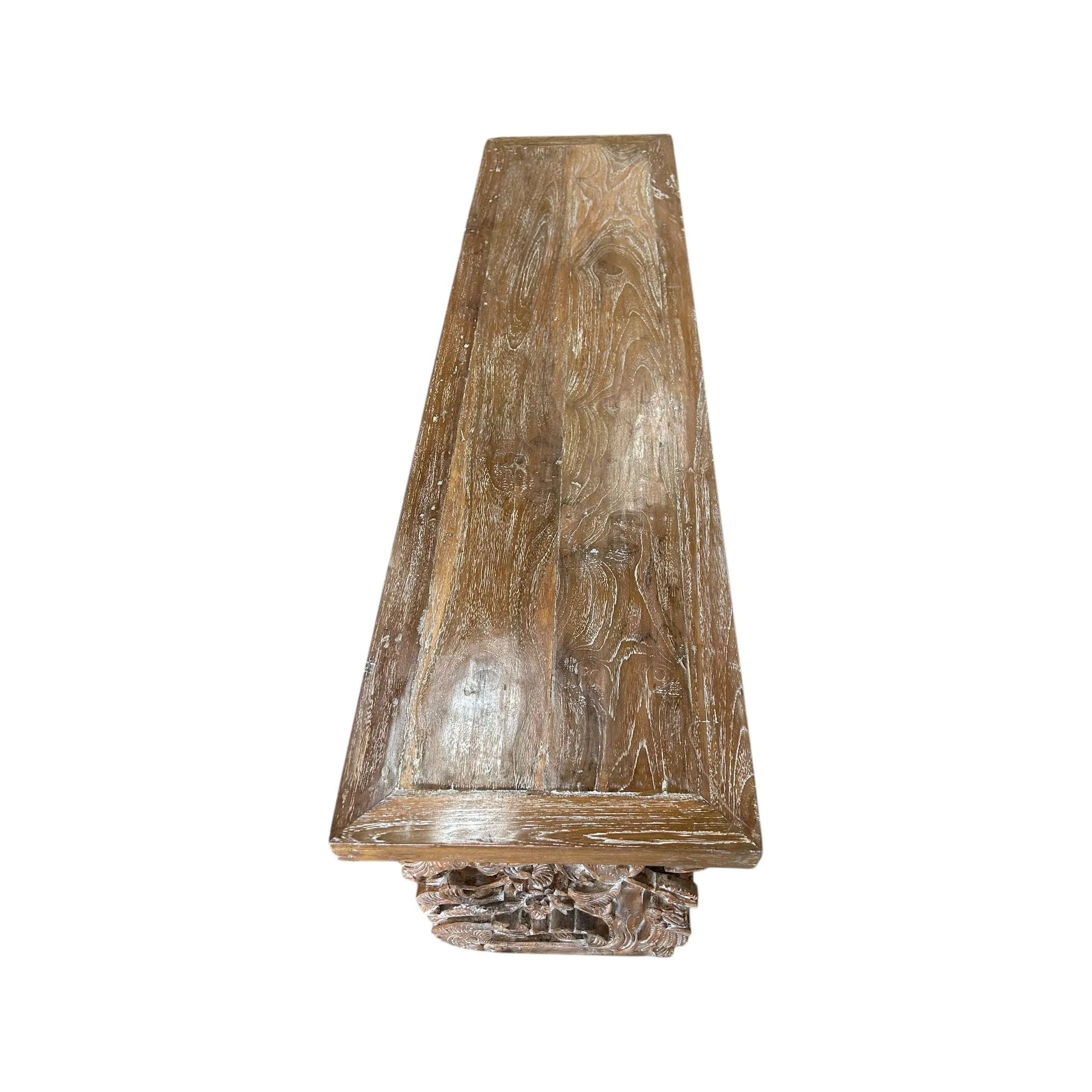 Carved Teak Bench 63”L Anteak