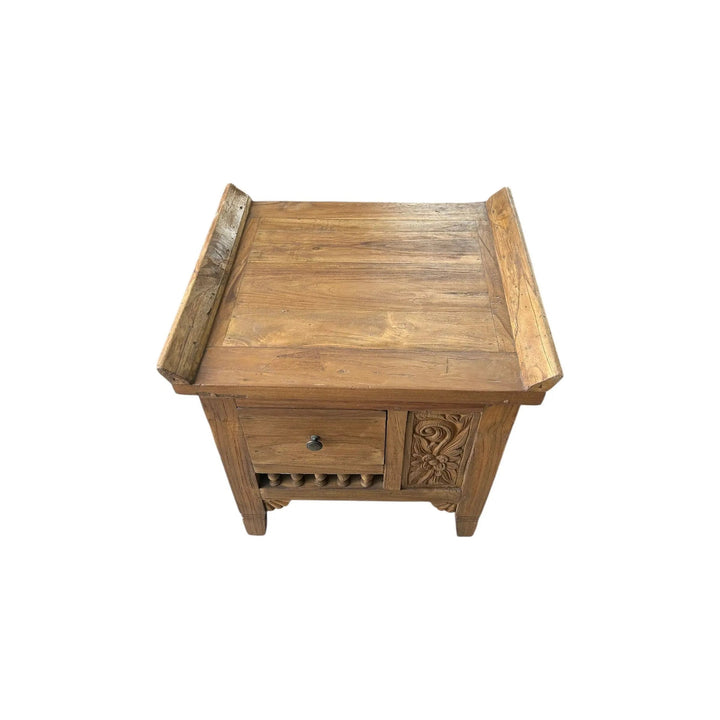 Carved Teak Nightstand 20” x 20” Anteak