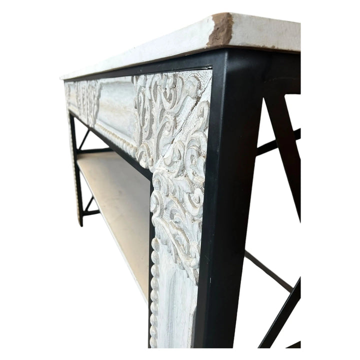 White Wash Console with Shelves Broward Design Center
