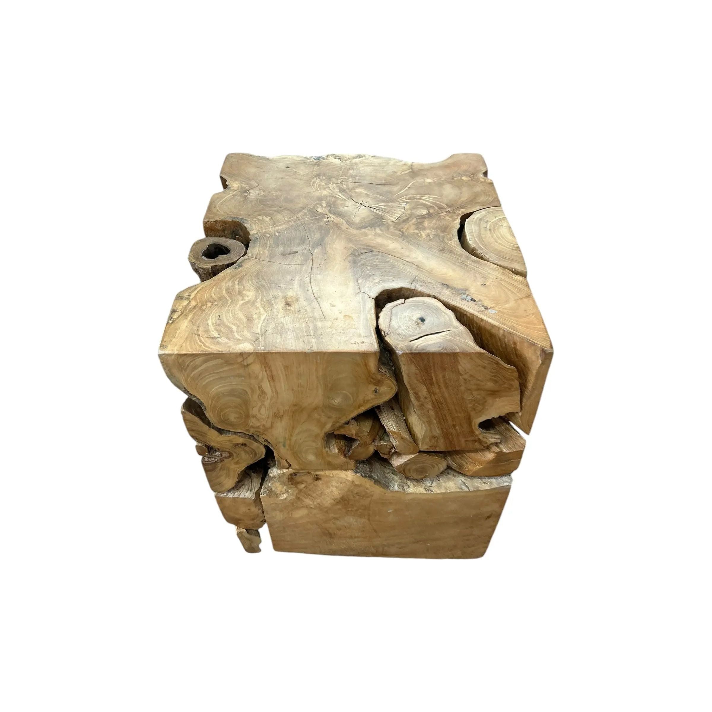 Teak Mosaic Cube (Side-table) Broward Design Center